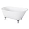 Aqua Eden Clawfoot Bathtubs, 57 L, 28 W, White/Polished Chrome, Cast Iron VCTND5728NT1 - alternate 1